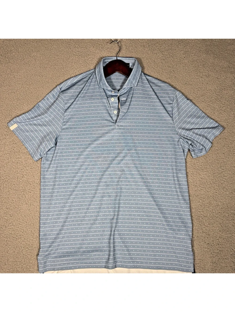 RLX Ralph Lauren Performance Polo Medium Men's Striped Golf Blue M